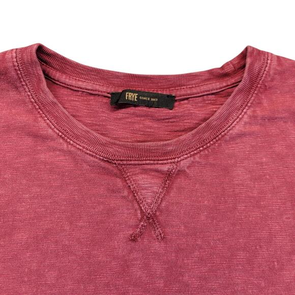 Frye and Co. Mens Burgundy Long Sleeve Thermal Shirt Large Patch Logo Clean - Picture 5 of 10